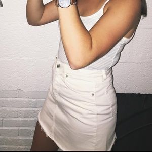 H&M White Denim Miniskirt
